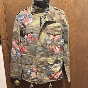 Jealous Tomato Floral Utility Jacket - Camouflage
